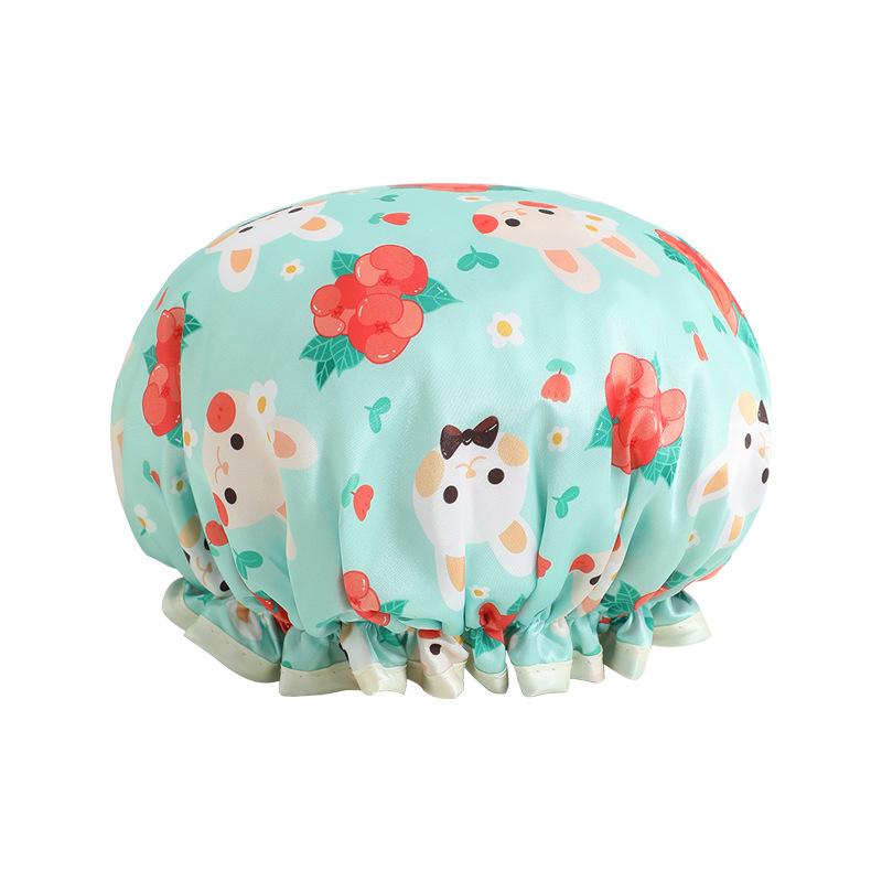Waterproof Shower Cap for Girls Hair Bathing Cap Reusable Kitchen Hair Cover Oil Proof Dry Hair Treatment Cap