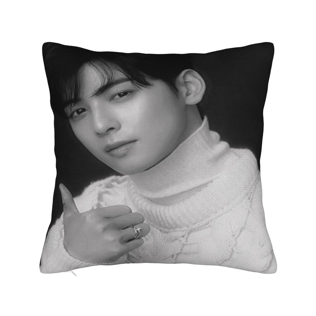 CHA EUN WOO Kpop ASTRO Idol Pillowcases Product Printing Cushion Cover  Throw Pillow Cover Bed Decorations Square Multiple Sizes