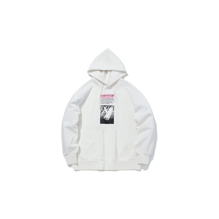 Li-Ning Loose Pullover Hoodie Men Sweatshirt White AWDQC16-2