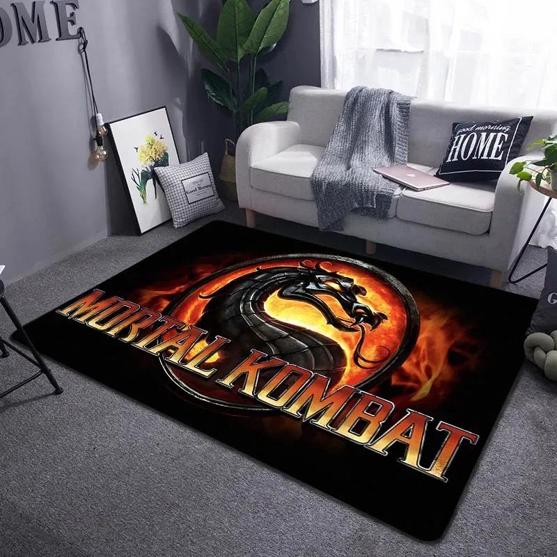 

Miniso Мультяшний килим Mortal Kombat для вітальні, домашній декор, килимок для спальні біля ліжка, ігрова кімната, дитяча гра, великі килими 120x160cm