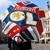 1PC Lyon Football Crest Design Printed Umbrella Folding umbrella, automatic umbrella 8-Frame for Travel, camping Fan gifts Christmas Gifts