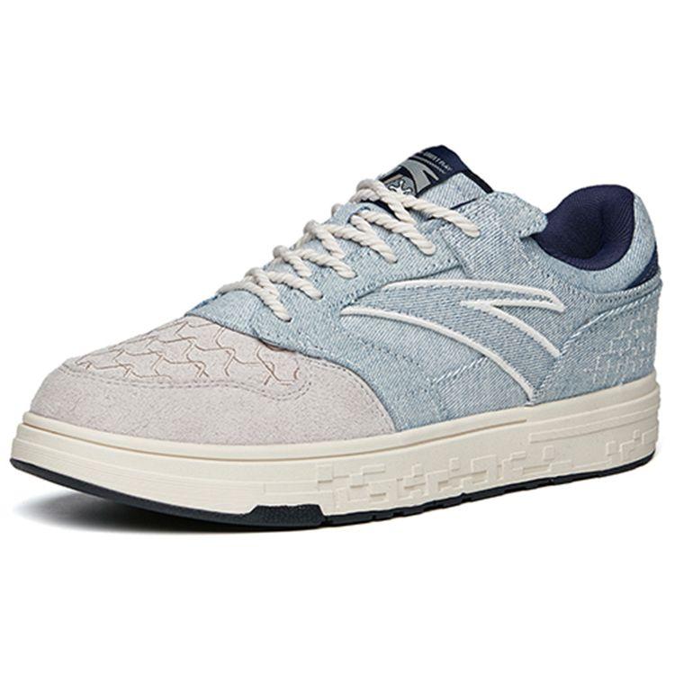 Anta Comfortable Daily Slip-Resistant Shock-Absorbing Wear-Resistant Low-Top Skate Shoes Men Sneakers Gray Blue 112218050-4