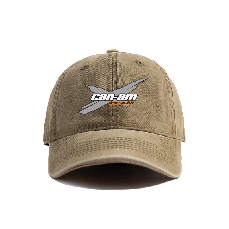Can Am Team Baseball Cap Distressed Hats Cap Unisex Retro Outdoor Summer Adjustable Can Am Logo BRP Hat