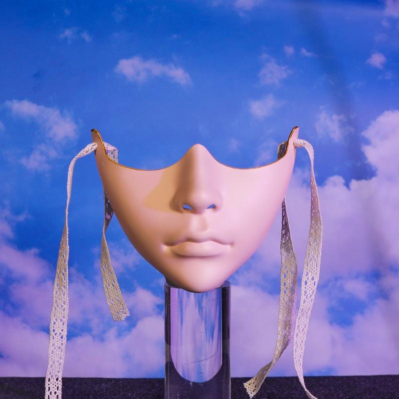 Half Face Japanese Samurai Mask Lightweight Plastic Adjustable Straps for Halloween Cosplay Comic Con Exhibition Events