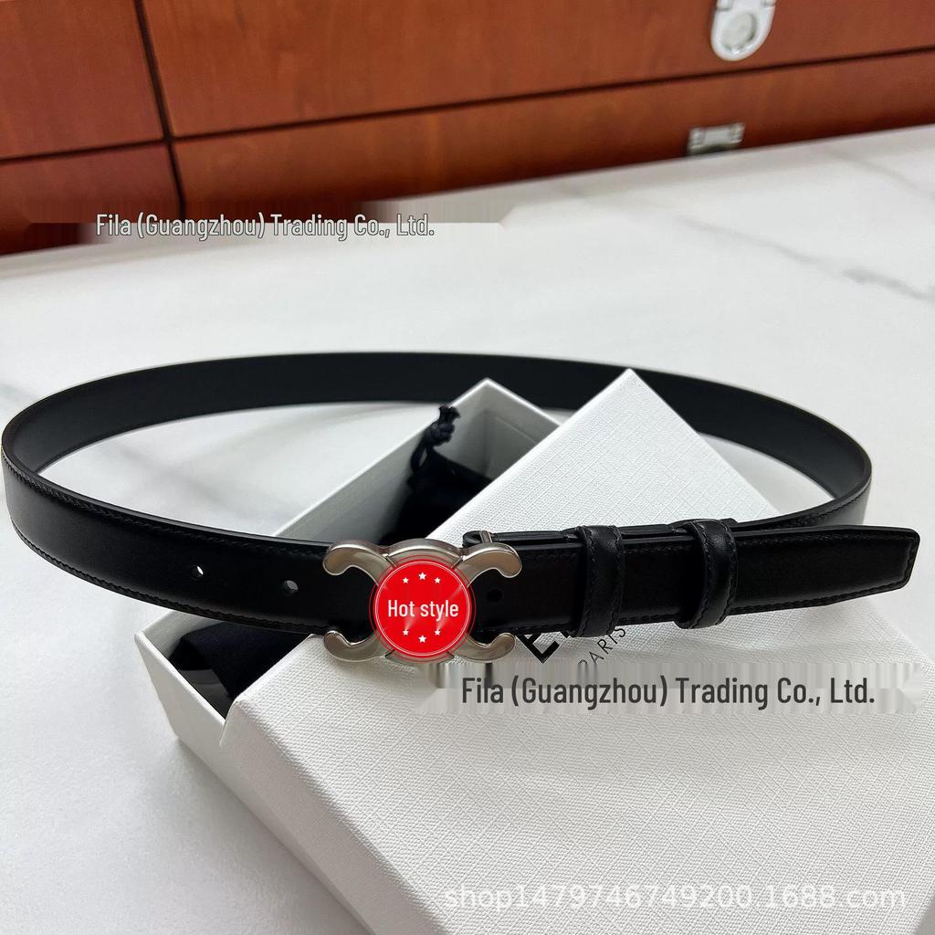 Arc de Triomphe Damen Gürtel aus echtem Leder mit vergoldeter Schnalle