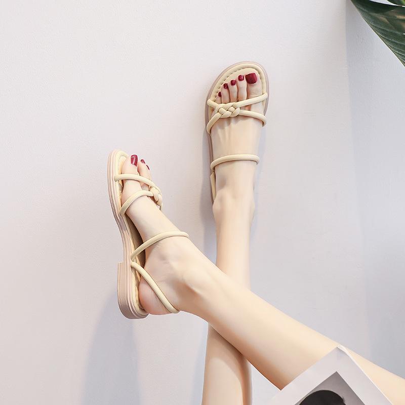 Chaussons frais à semelle souple pour femmes enceintes de style féerique coréen 9030-28 été chaussures romaines pour femmes