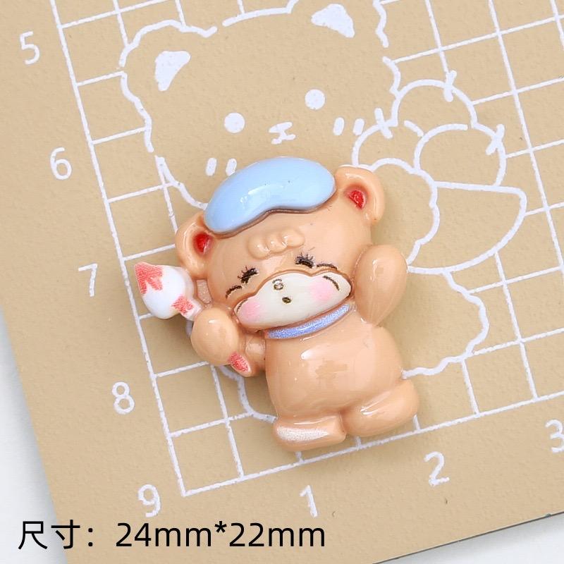 10Pcs New Cute Cartoon Bear, Cat, Dog Series Flat Back Resin Cabochons Scrapbooking DIY Jewelry Craft Decoration Accessorie