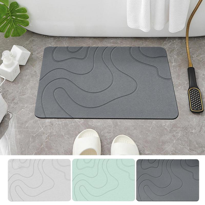 Indoor Diatomite Stone Bath Mat Diatom Mud Soft Mat Water Absorption Quick Drying Diatomite Stone Shower Mat Entryway Rugs