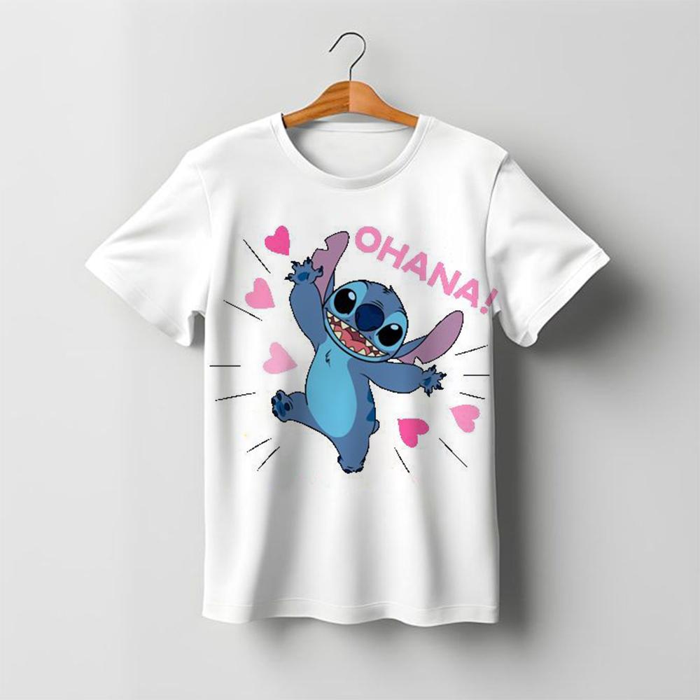 Camiseta Kawaii de Stitch para Niña Ropa de Niña Ropa para Niños Pequeños Camisetas para Niños 2026 Verano Manga Corta Camisetas de Dibujos Animados para Niños Niños