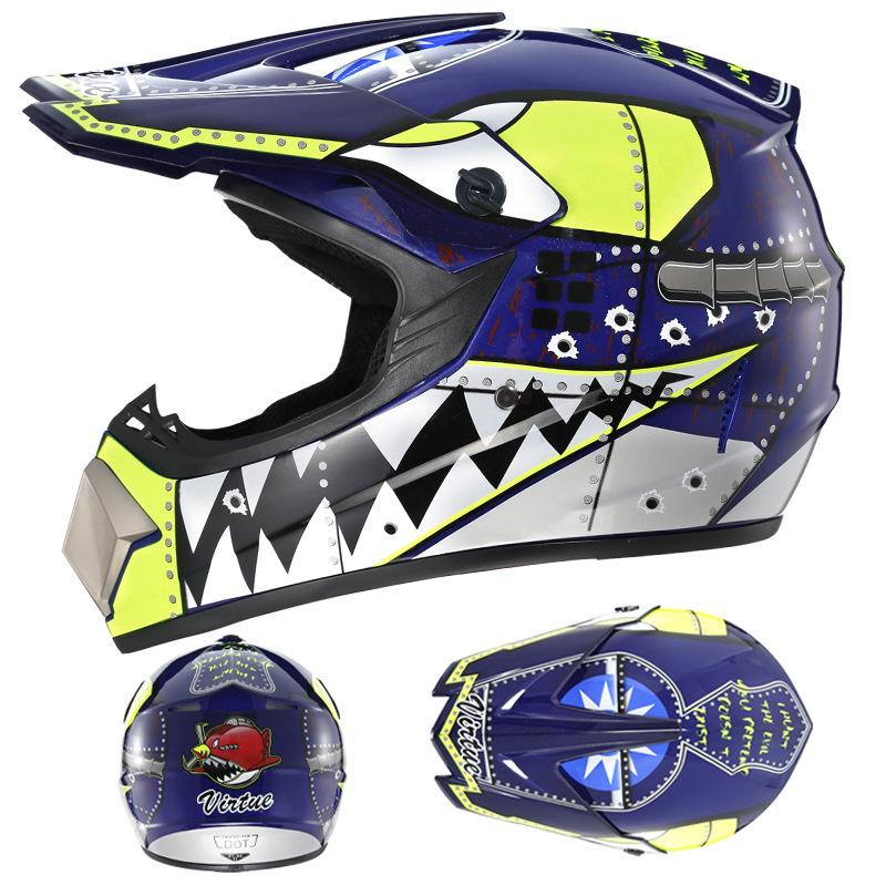 [Free Three-piece Set] Kart Off-road Helmet Electric Motorcycle Helmet Full Helmet for Mountain Downhill Competition