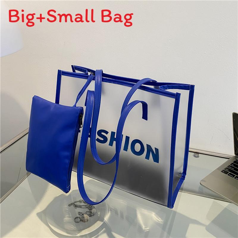Sac Mère Transparent Grande Taille en PVC avec Design Lettre pour Style Rue Mode