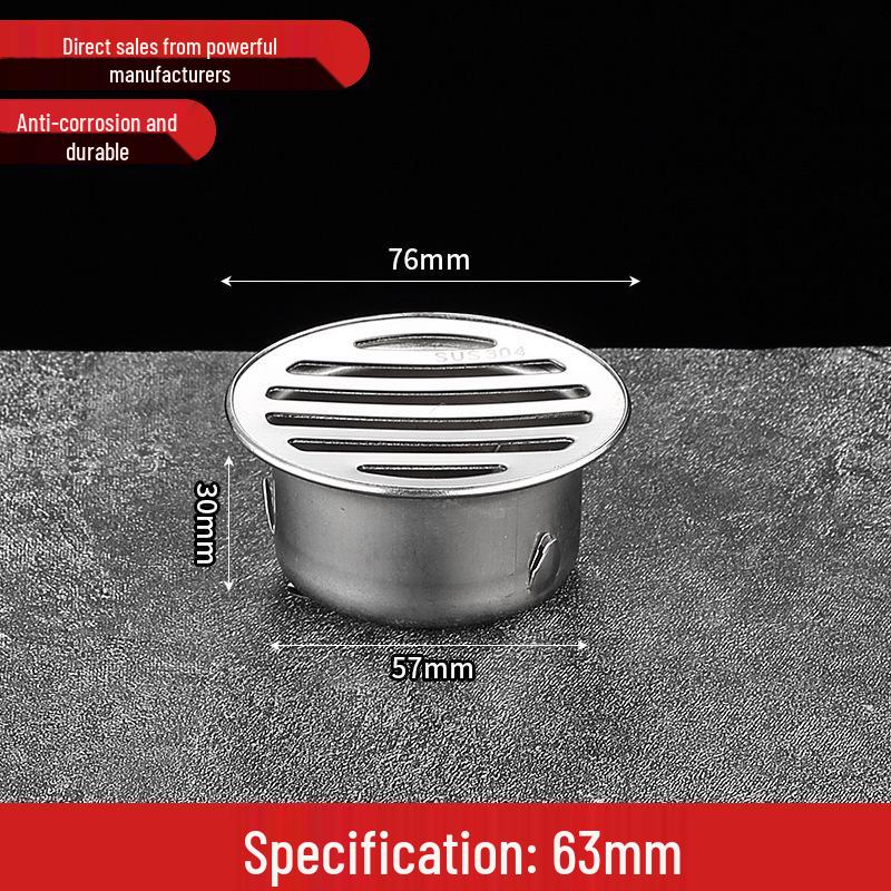 Non-Clogging Stainless Steel Floor Drain with Large Capacity & Direct PVC Insertion for Outdoor Use