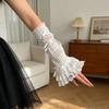 Thin Fabric Bowknot Arm Cuffs Bow Decorated Girls Arm Sleeves Cute Ballet Sleeve Covers  Cosplay
