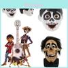 Máscara de Cosplay do Filme Coco Miguel Hector Rivera Feita de Material de Látex Macio e Confortável