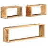 Day and Night - Day and Night Cube Wall Shelf Set 3 Pieces Solid Mango Wood