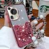 3D Butterfly Phone Holder  Bracelet Glitter Plating Case for Motorola Moto G22 G24 G30 G20 G10 G31 G32 G42 G50 G52 G53 G54 G84