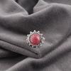 Schmuck aus schwarzem Rhodonit-Edelstein, 925er Sterlingsilberring, handgefertigter wunderschöner silberner Boho-Ring als Hochzeitsgeschenk