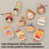 Cartoon Solid Wood Bottle Openers Magnetic with Round Handle Beer Cap Catche Refrigerator Sticker Bar