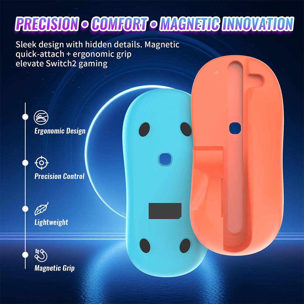 2PC Gaming Controller Mouse Mini Portable Ergonomic Mice Left+Right Controller Bracket Handle Case for Nintendo Switch 2 Joy-Con