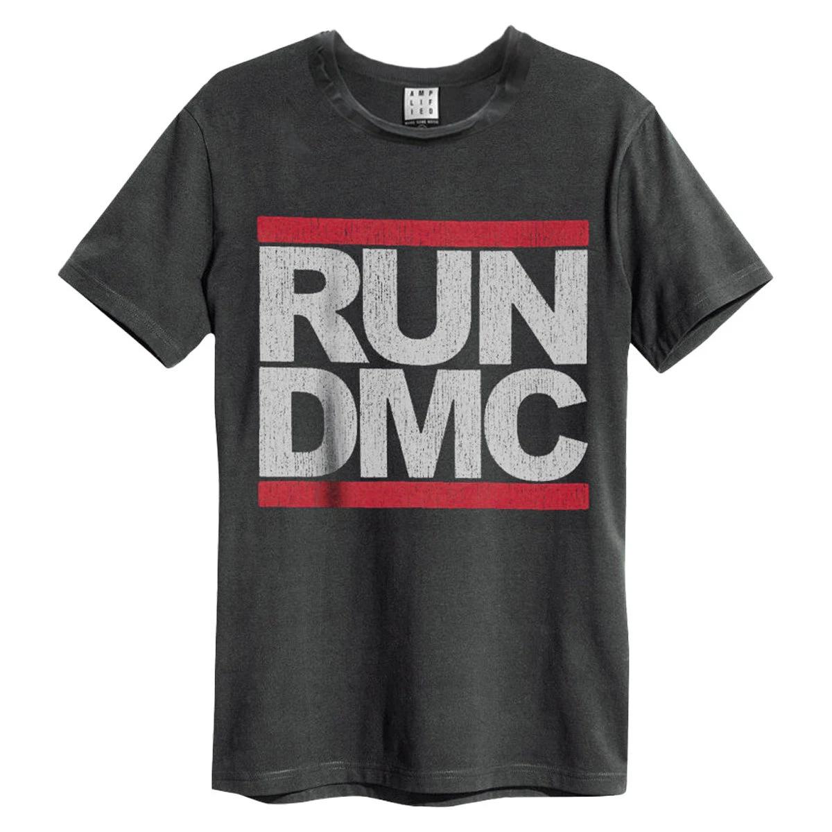 RUN DMC Logo Amplified Vintage Charcoal T Shirt 3XL