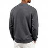 Autumn Winter Men Solid Color Crew Neck Sweatshirt Long Sleeve Loose Casual Daily Outdoor Pullover Sweatwear