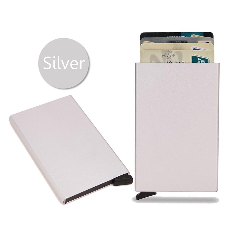 Minimalist Metal Pop Up Card Holder Wallet - Thin Slim Men's Luxury Small Purse and Card Protector Case