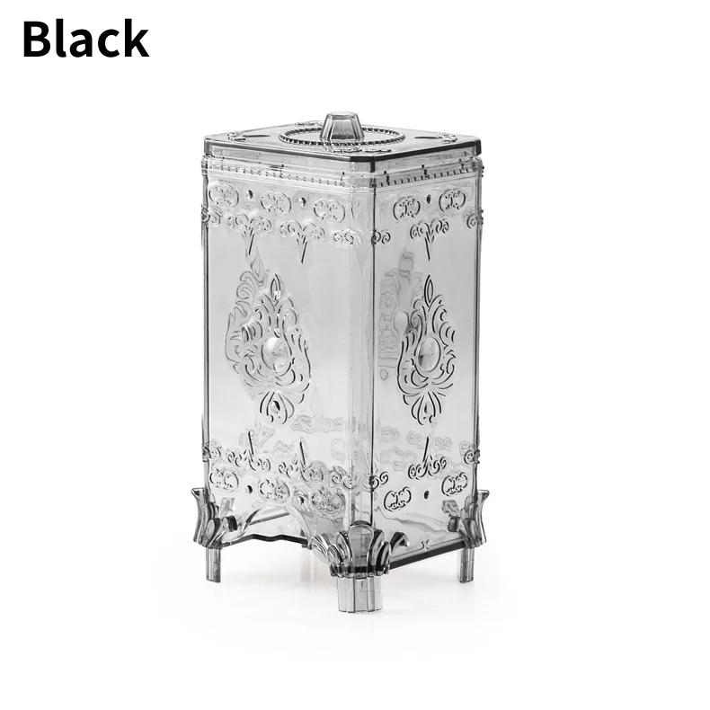 

1Pcs Desktop Cotton Pad Storage Box Plastic Transparent Creative European Cosmetics чёрный