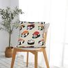 Sushi Panda Square Pillow Case Food Cushion Cover Vintage Polyester Decorative Throw Pillow Case Cover For Home 40*40Cm