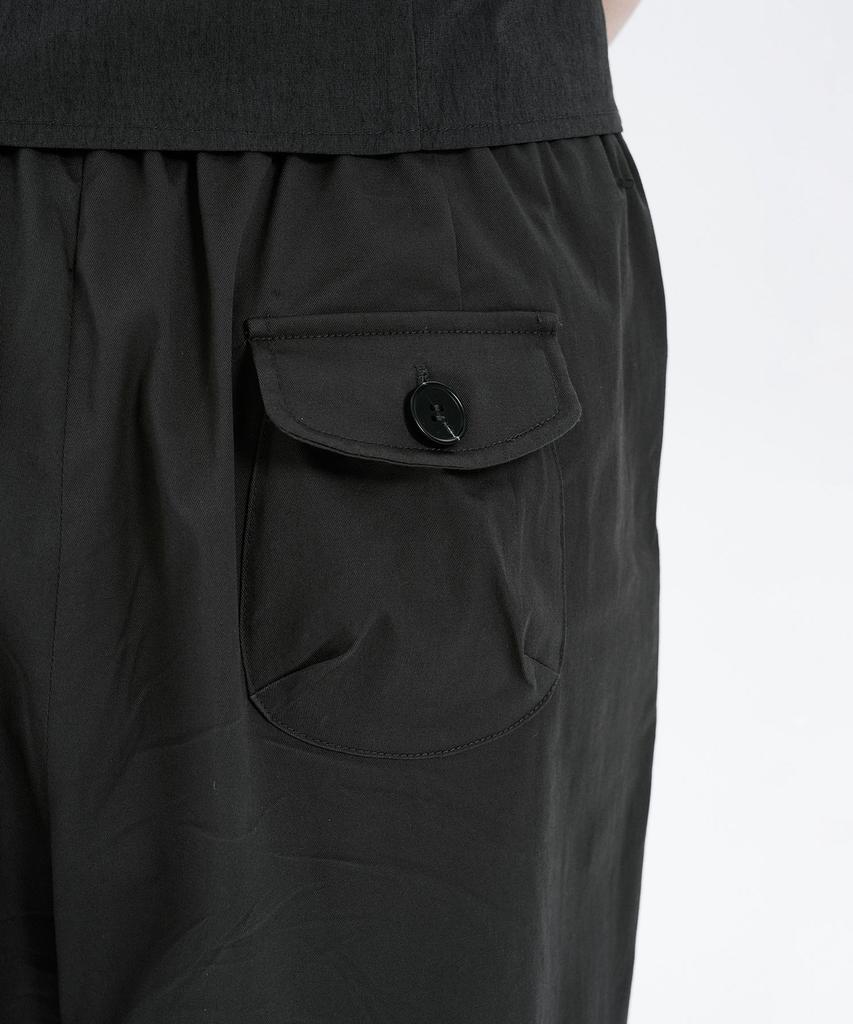Hanahi Side Shirring Pocket Wide Pants Gray