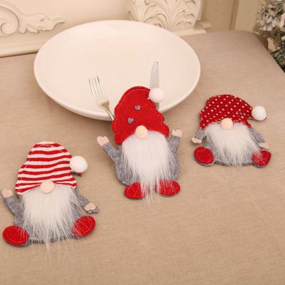 Weihnachtsdekorationen Wicht Messer und Gabel Set Gesichtsloser Alter Mann Messer und Gabel Tasche Rudolph Besteckset