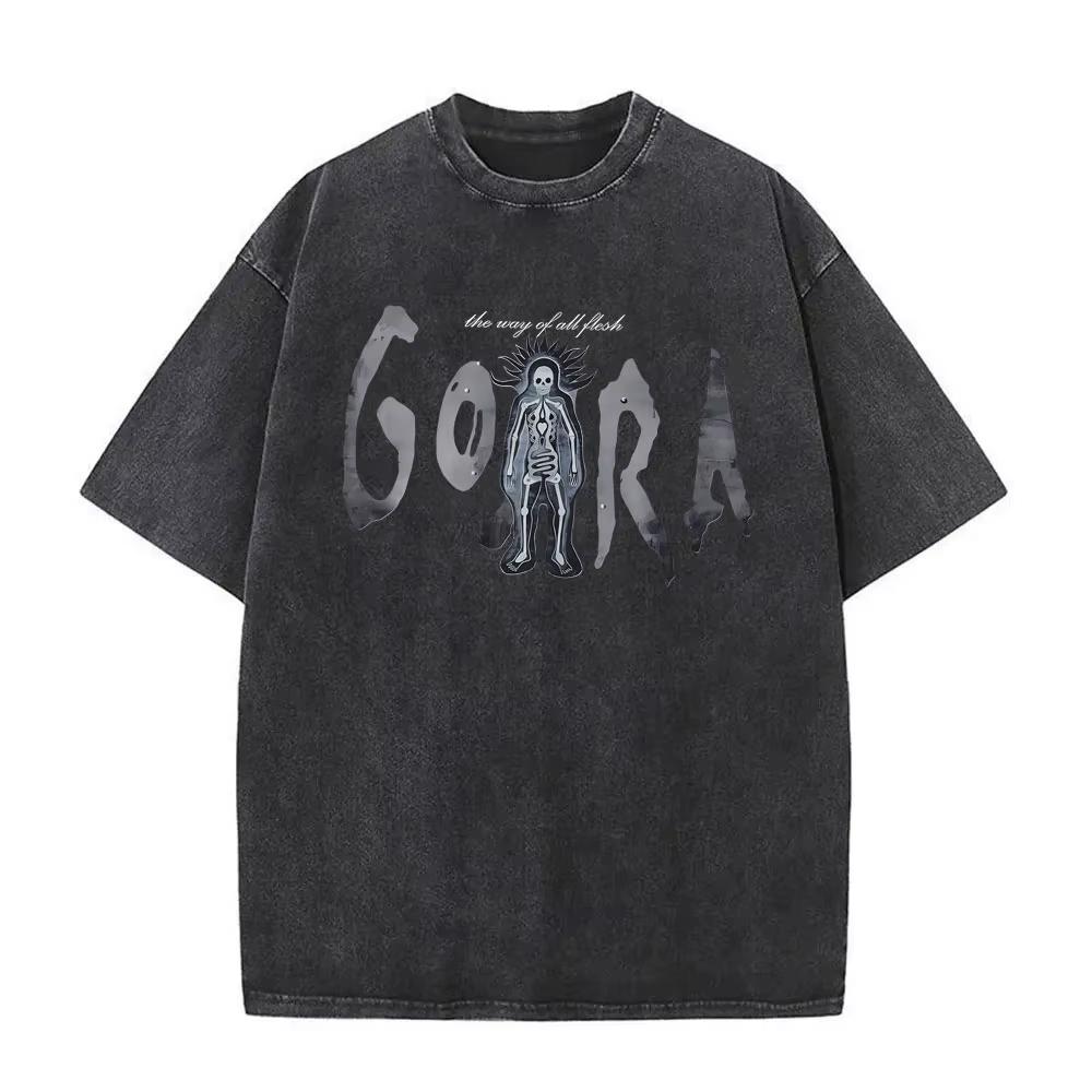 2026 Summer Fashion Trendy Tee Washed Vintage Metal Band Gojira T-shirt From Mars To Sirius Flying Whales Snake Graphic T-shirts