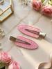 Dior 2 Pièces Pince à Cheveux Transparente Rose avec Logo Barrettes Alligator en Métal Mode Accessoires Cheveux pour Femmes Franges Décor Quotidien
