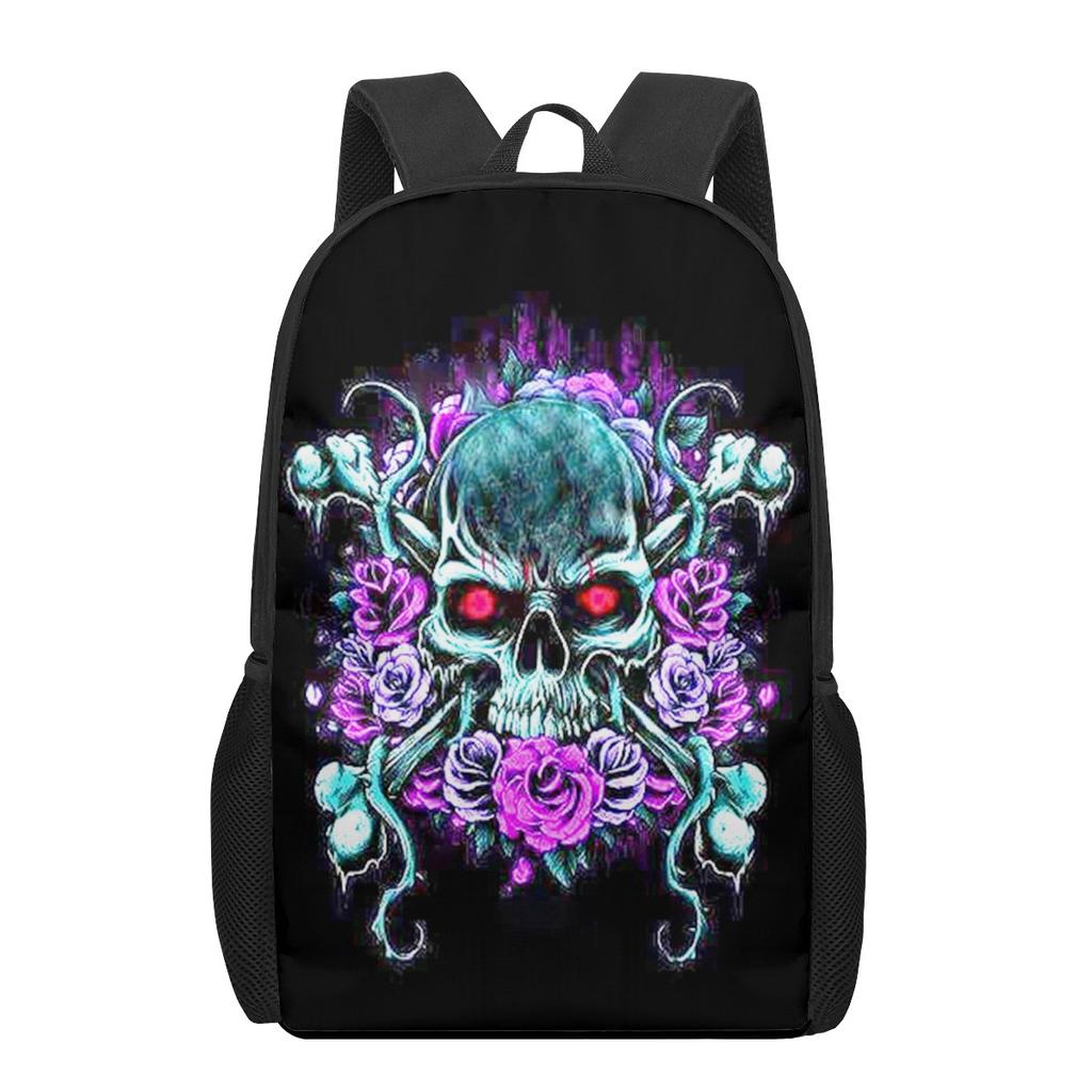 Kreativer Gothic Totenkopf bedruckter Teenager Casual Umhängetaschen Jungen Mädchen Schultasche Frau Männer Reiserucksäcke Laptop-Rucksack