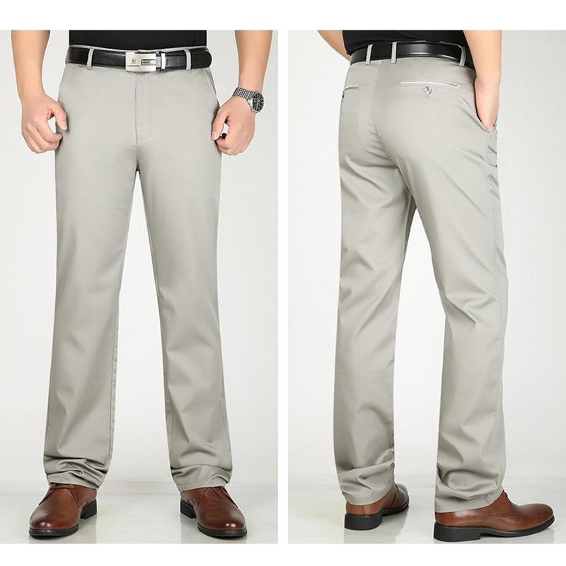 

Мужские дышащие повседневные брюки с высокой талией, мягкие удобные прямые брюки для мужчин, легкие деловые рабочие брюки с плоской передней частью и карманом 40