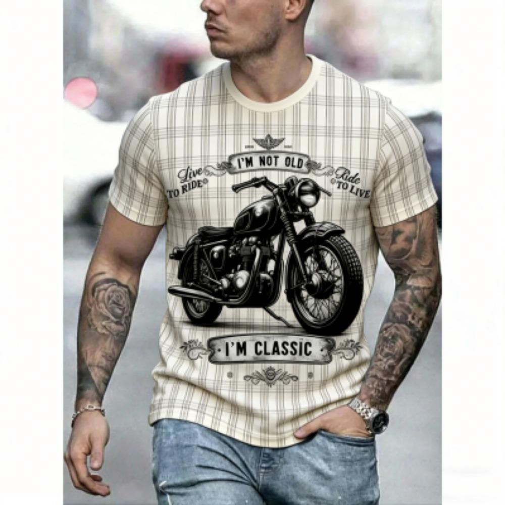Summer Men's T-Shirt Motorcycle 3D Print Tees Top Street Casual Loose Outdoor Short Sleeve Plus Size Women T-shirt