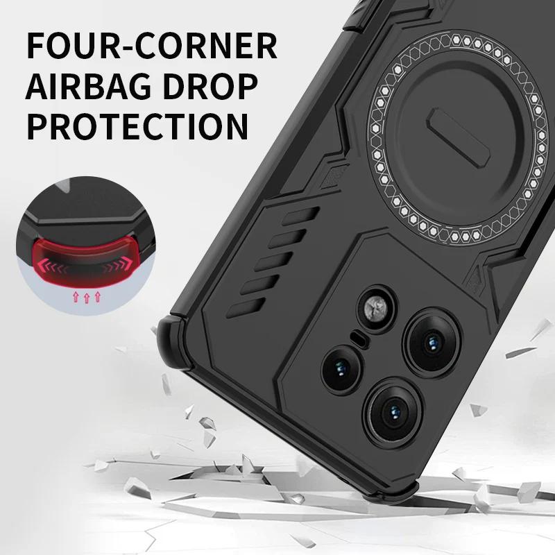 Pancerne etui z odprowadzaniem ciepła, odporne na wstrząsy, magnetyczne etui na Motorola Edge 50 Pro Fusion 40 Neo, poduszki powietrzne w czterech rogach, etui ochronne przed upadkiem