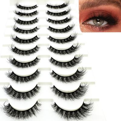 10pairs Makeup Eyelashes Soft Fluffy Lashes False Eyelashes Dramatic 3d Mink Lashes Lash Extension Make Up 3d Cilios Faux Cils