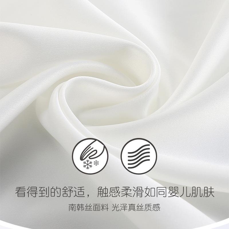 Pajamas Men's Spring and Summer Ice Silk Short Sleeve Homewear Men's Silk Simulation Silk White Summer Thin Premium
