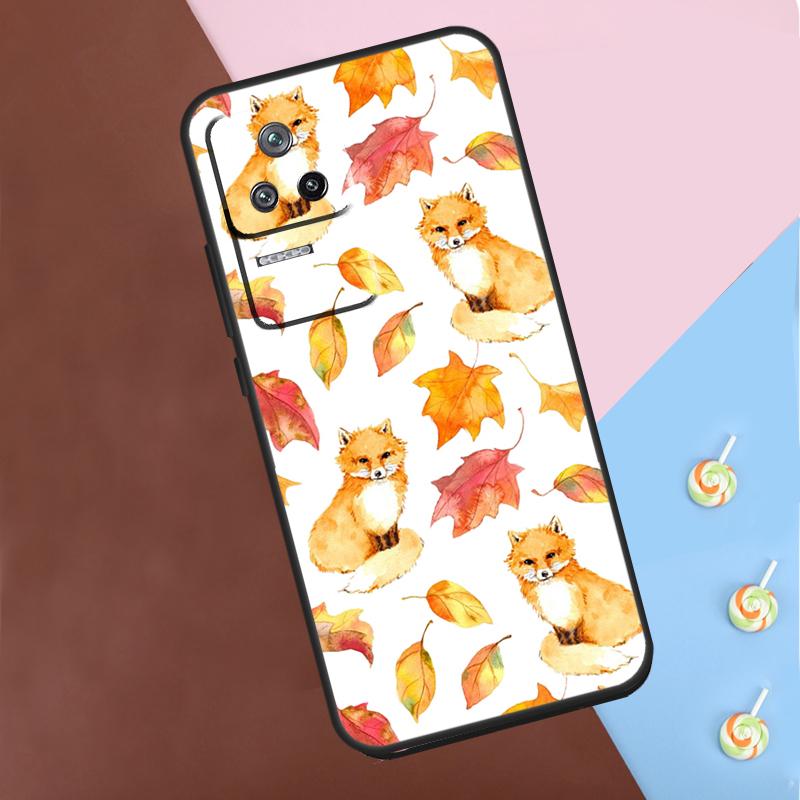 Autumn Leaves Fall Fox Case For Xiaomi POCO M6 Pro X3 X5 X6 Pro F3 F5 M5s Mi 14 Pro 13 13T 11T 12T 12 Lite Cover
