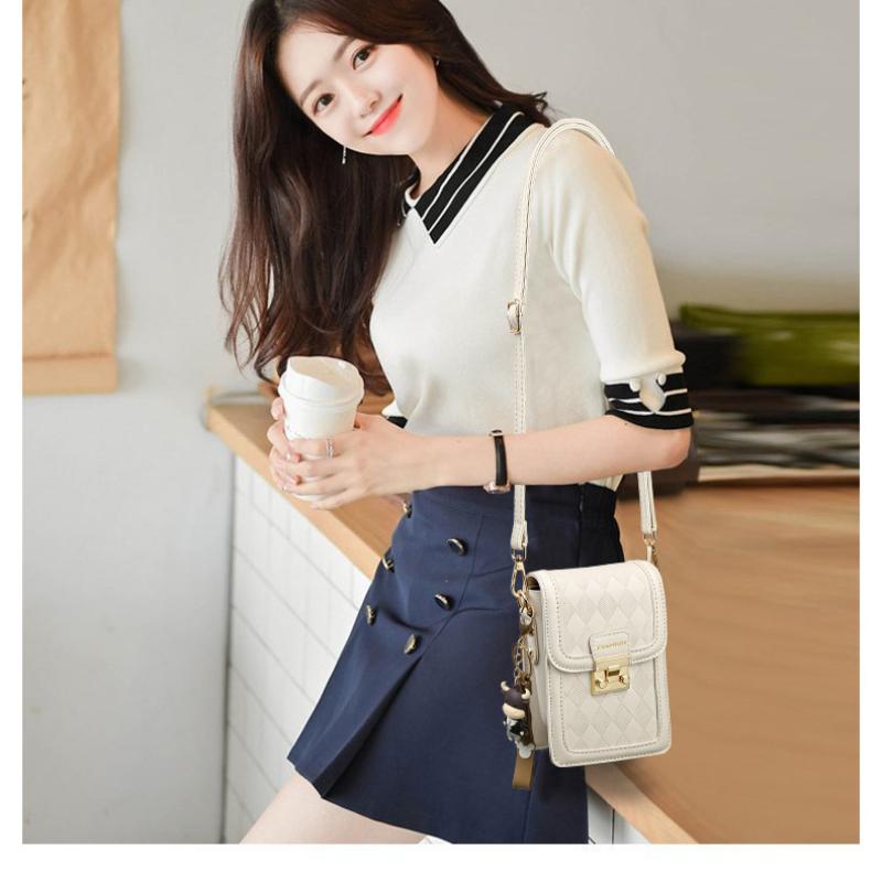 Klasická jednobarevná kabelka přes rameno s prvotřídní texturou pro ženy s výklenkovou kabelkou přes tělo, módní malá čtvercová kabelka