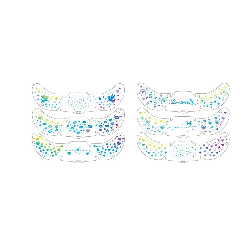 6pcs Waterproof Face Temporary Tattoos Long Lasting Makeup Stickers  Valentine's Day