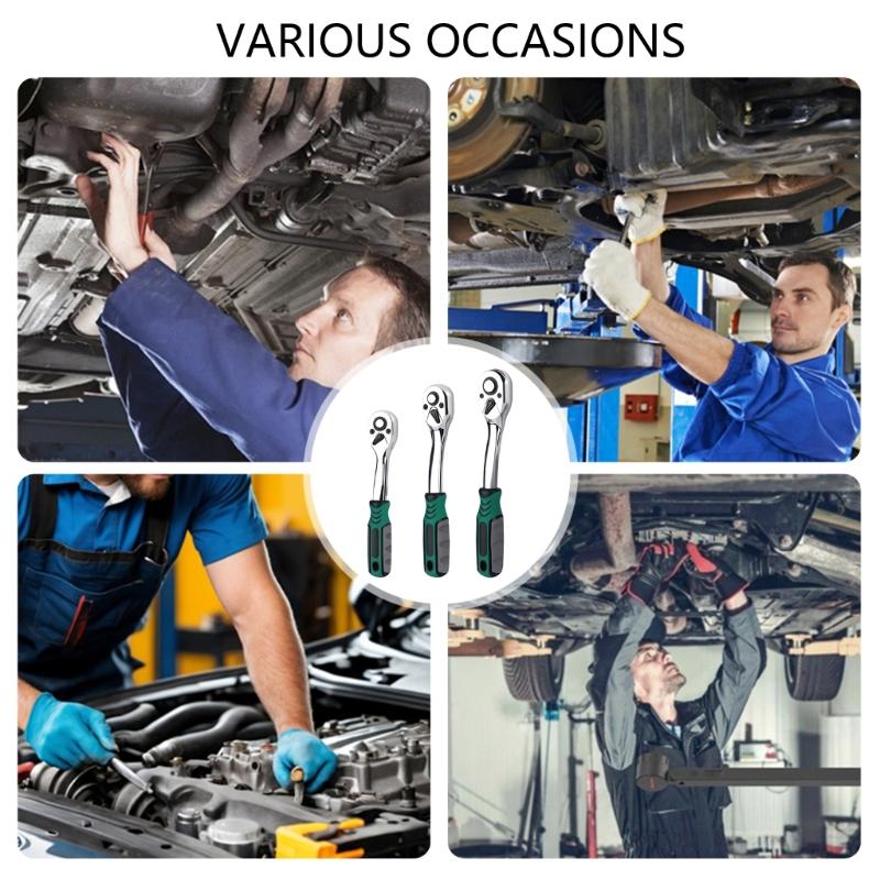 Professional Ratcheting Socket Wrench With 72Teeth Mechanism Spanner Hexagonal Head Durability Alloy Steel For Mechanics