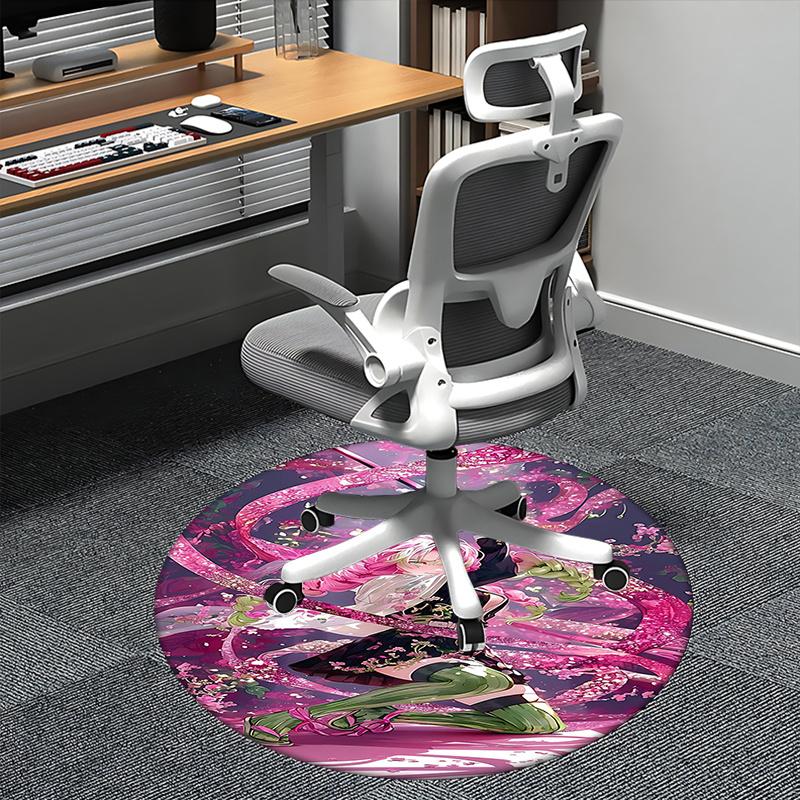 

Anime Character Print,Demon Slayer Chair mat Round Rug Office carpet, Non slip, Suitable for Living Rooms, Bedrooms Decor.1205432a 80cm by 80cm