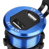 12 24V Cigar Lighter Socket Power Adapter Dual USB Charger with LED Voltmeter for Motorcycle