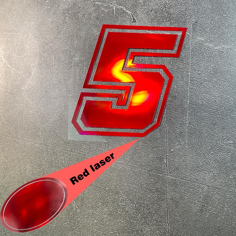 1pc Red Laser Motorcycle Number 0-9 Waterproof Sticker for Motorbike Front Fairing Fuel Tank Car Windows Bicycle Vinyl Decals