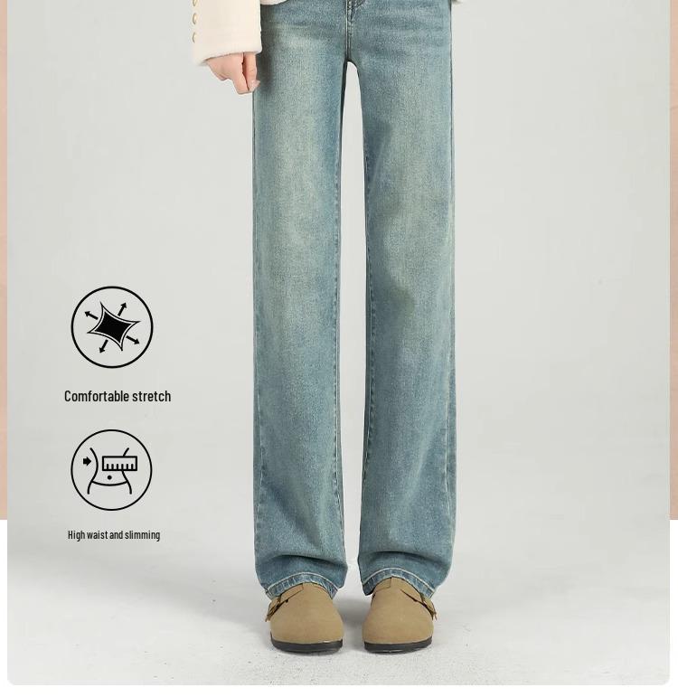 Women's Slim Fit Elastic High Waist Wide Leg Jeans - Spring/Autumn 2025 Edition