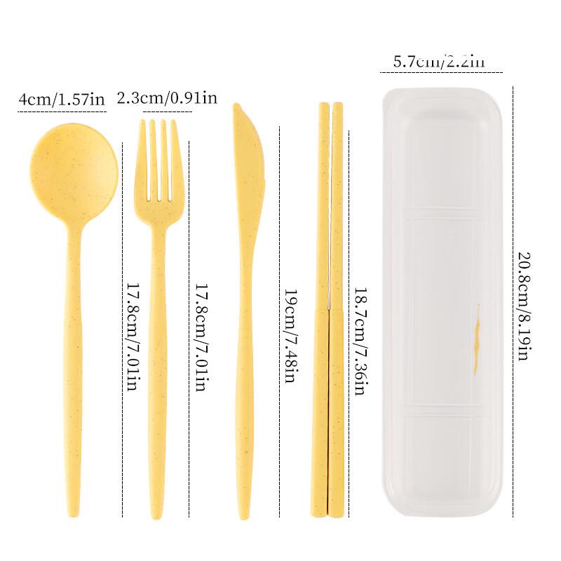 Eco-Friendly Wheat Straw Portable Cutlery Set