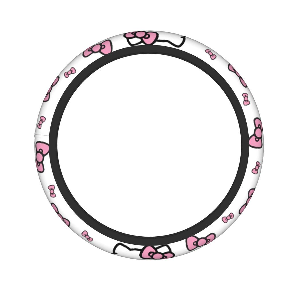 Kittys Cartoon Car Steering Wheel Cover 38cm Steering Wheel Protective Cover Auto Decoration Interior Accessories