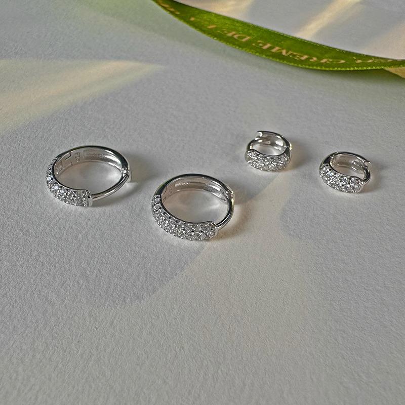 Koreańskie Luksusowe Kolczyki Otwierane z Cyrkoniami: Minimalistyczna Wykwintna Biżuteria