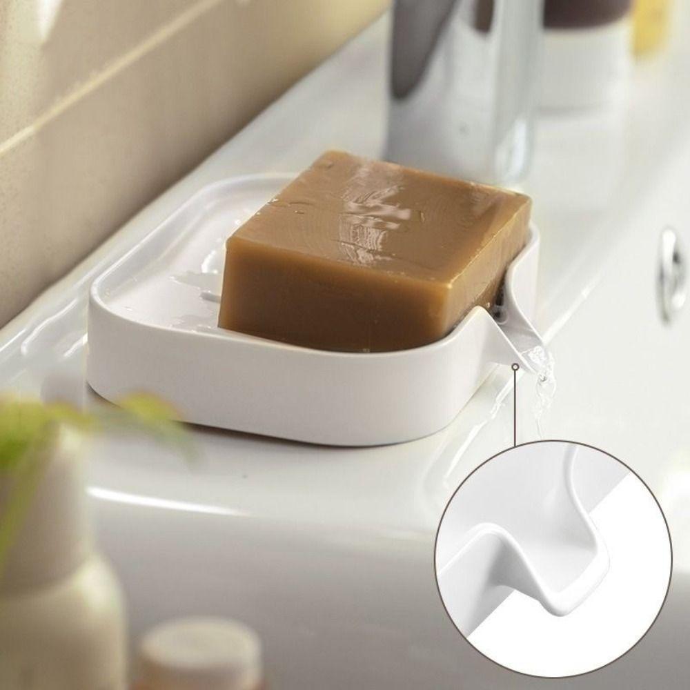 2Pcs Plastic Soap Holder Multi-function Wall Soap Shelf  Kitchen Countertop